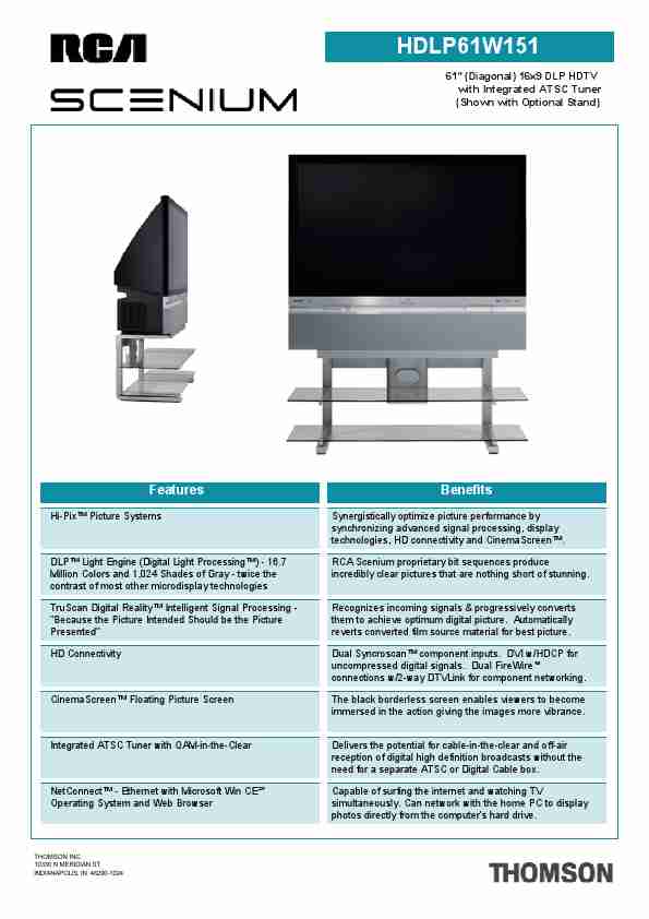 RCA Flat Panel Television HDLP61W151-page_pdf